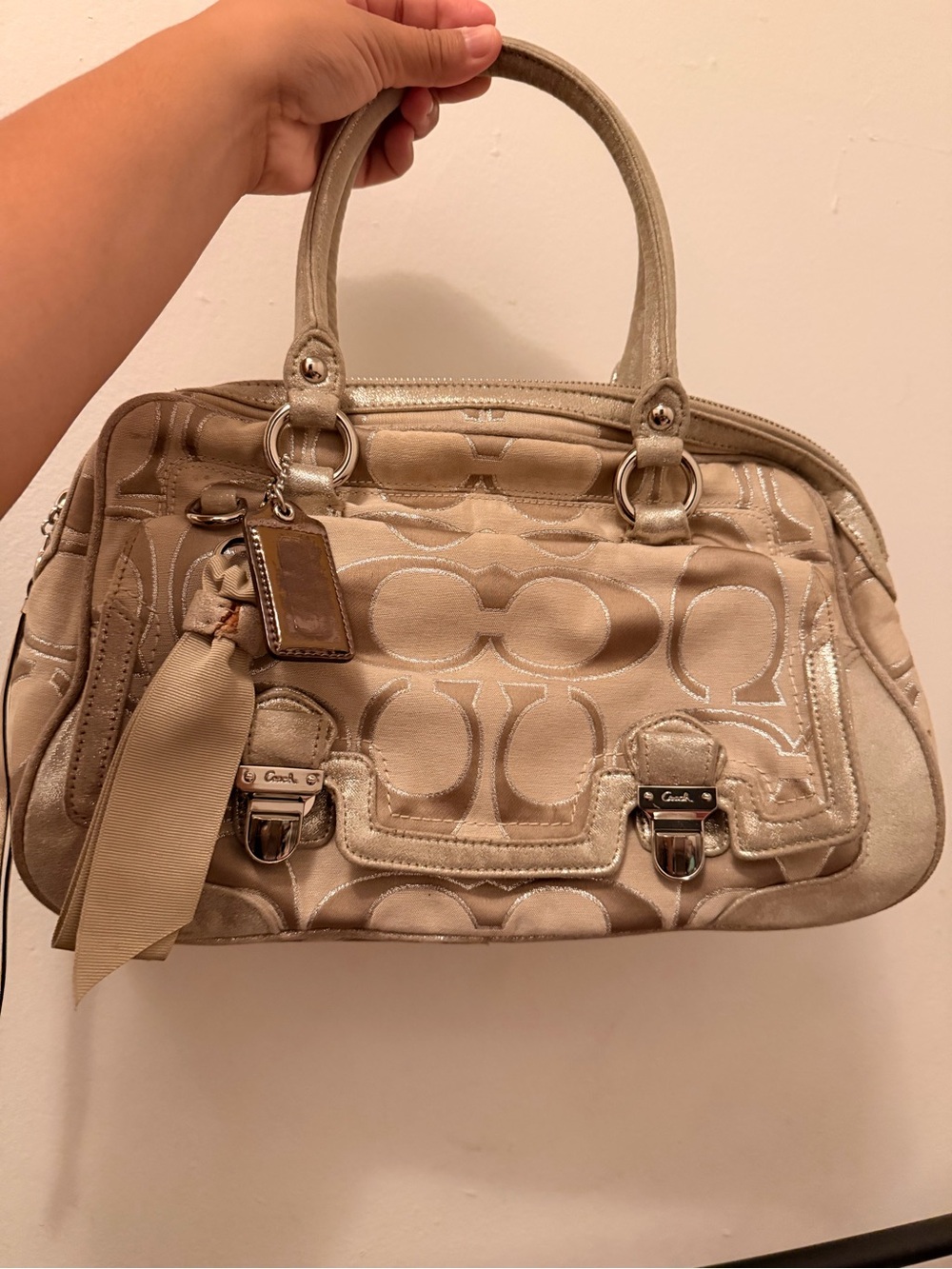 Y2K Coach Poppy Signature Sateen Pushlock Satchel